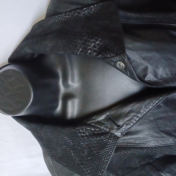 Jacqueline Ferrar Vintage Black Leather & Suede Jacket Coat Women’s Size L EUC - Picture 2 of 11